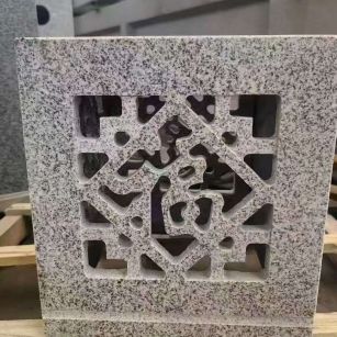 株洲 芝麻白花岗岩镂空雕花灯笼