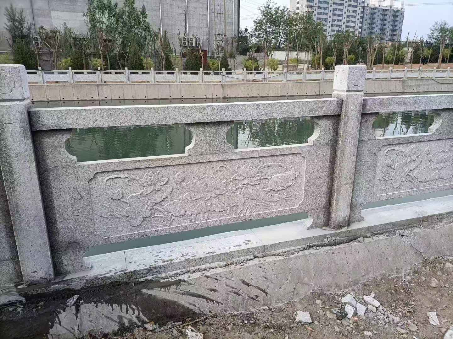 株洲 芙蓉白大花桥梁、河道，石材栏杆、围栏、护栏